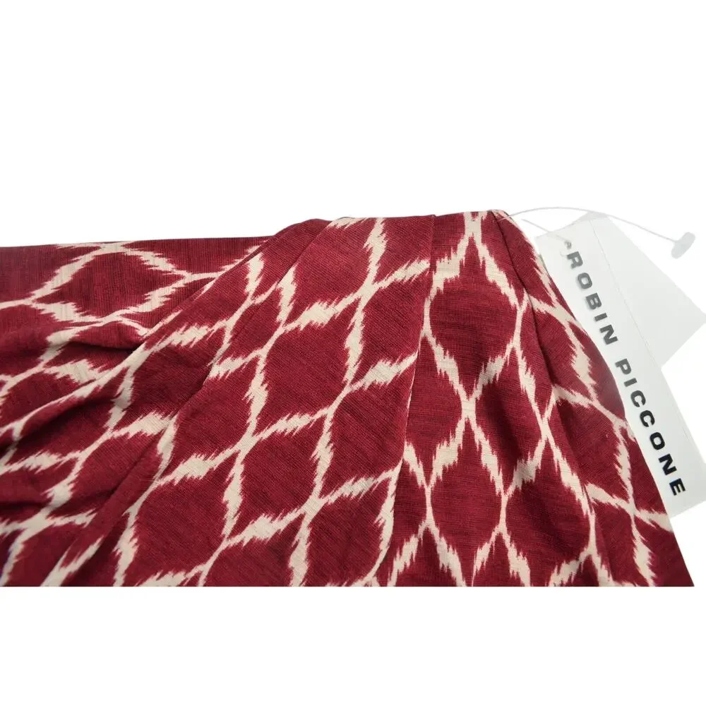 ROBIN PICCONE Women's Red & Ivory Pattern Skirted Bikini Bottoms